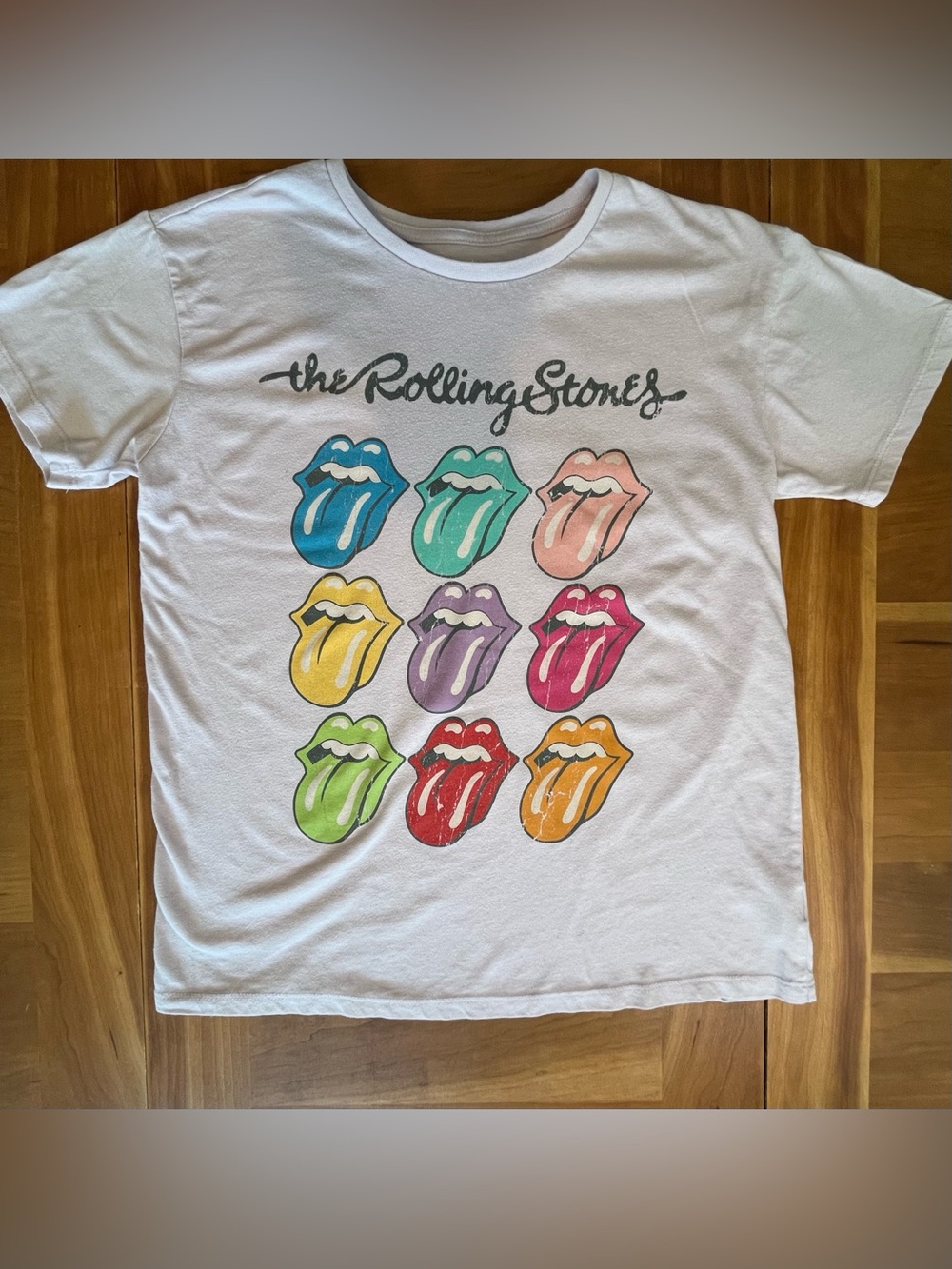 Wonder Nation Rolling Stones Graphic Tee-Girls XL (14-16) Lavender Multi-Tongue